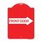 Signmission Designer Series Front Door W/ Right Arrow, Red & White Aluminum Sign, 18" x 24", RW-1824-24389 A-DES-RW-1824-24389 - alternate 1